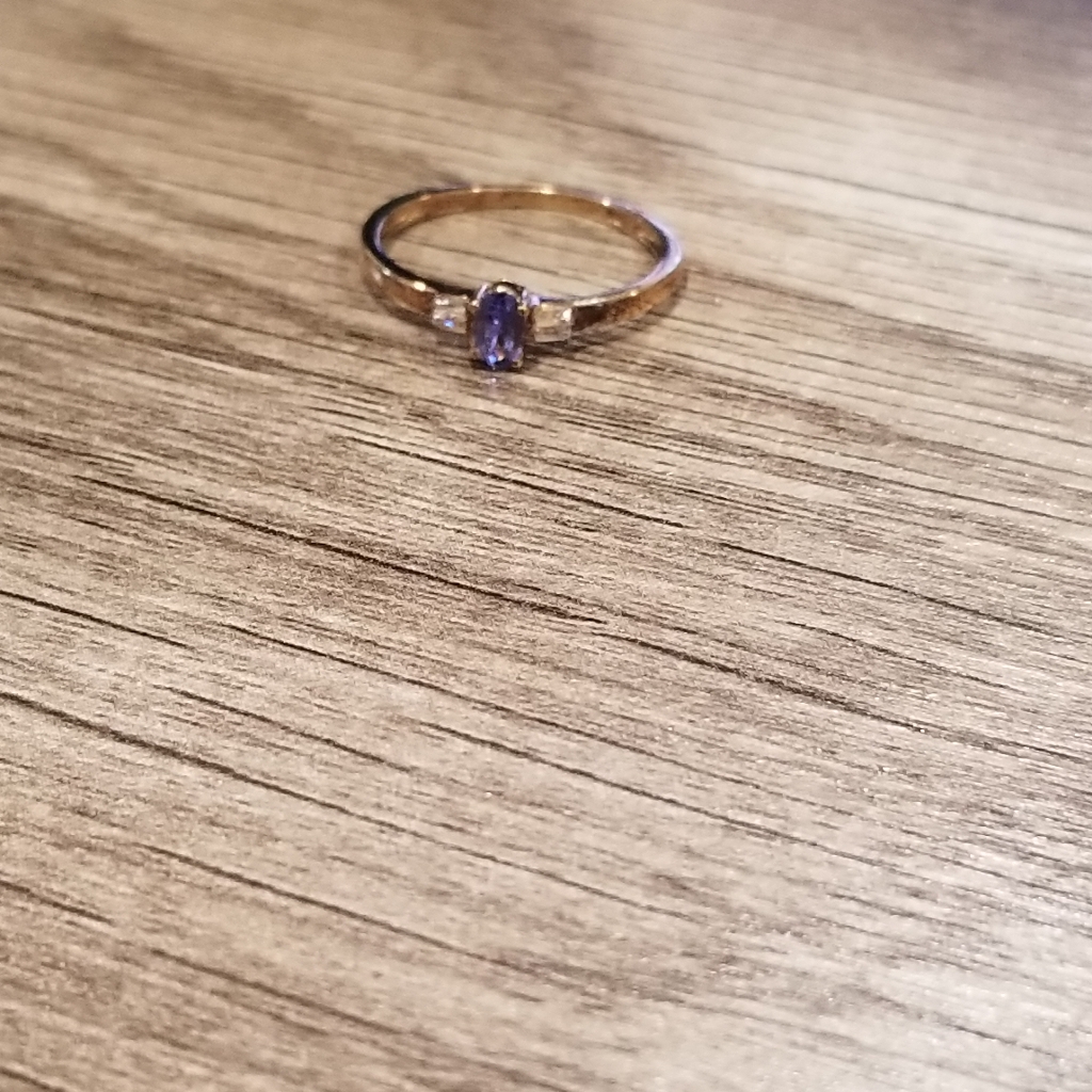 Aaa Grade Tanzanite/Diamond Stack Ring